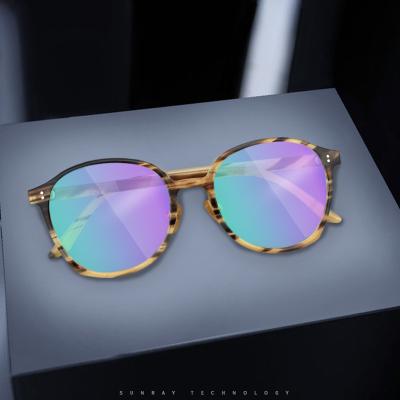 China Handmade Eyewear 2022 Hot Sell Style Fashionable Model Round Frame Custom Made Handmade Eyewear Pure Natural Horn Glasses For Women Men for sale