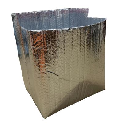 China Single Cold Chain Packaging Bubble Foil Cooler Cardboard Liners Box Liners For Frozen Food for sale