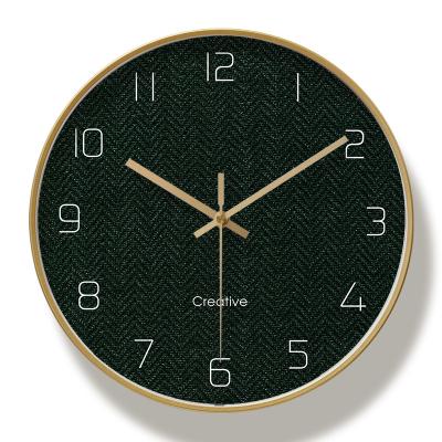 China Nordic High Quality Antique Metal Circle Hair Style Salon Texture Wall Clock for sale