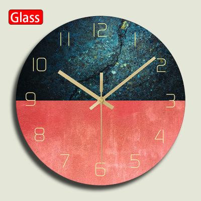 China Wholesale Chinese Round Antique Style Preciser Tempered Glass Wall Clock,Digital Simple Glass Wall Clock for sale