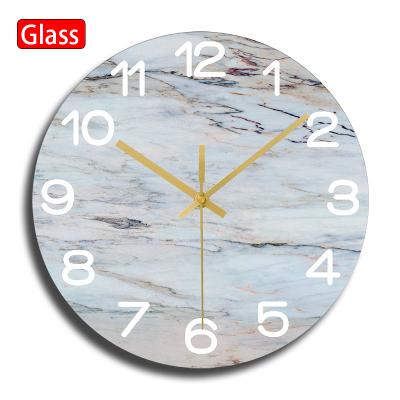 China Antique Colorful Modern Minimalist Design Glass Wall Style Mute Quartz Clock For Family Living Room Decoration Wall Clock for sale