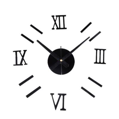 China Large Size Antique Style Modern Design DIY 3D Decorative Acrylic Wall Clock for sale