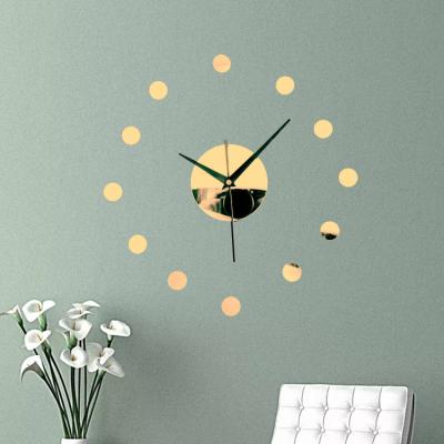 China Large Antique Style Modern Decorations Synchronize With Mirror Numbers Stickers Gift DIY Acrylic 3d Wall Clock for sale