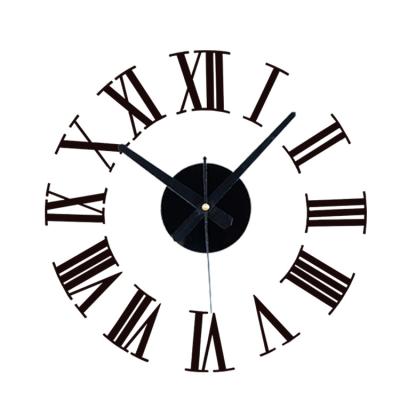 China Hot Sale Antique Creative Acrylic Living Room DIY Style 3D Wall Sticker Oversized Wall Clock Clock for sale