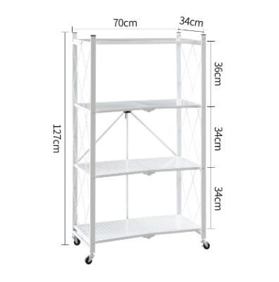 China Sustainable Amazon is hot 5 layers iron folding storage shelf with brake wheel how storage holders&racks setal shelves for sale