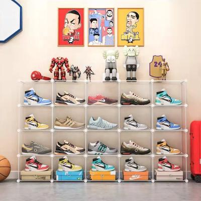 China Minimalist Home Use Storage Box Shoes Stackable Foldable Plastic for sale