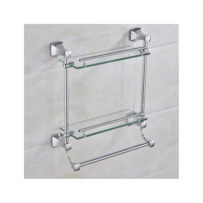 China Sustainable Home Bathroom Stainless Steel Glass Shelves Wall Shelf Floating Tempered Glass Glass Shelves for sale