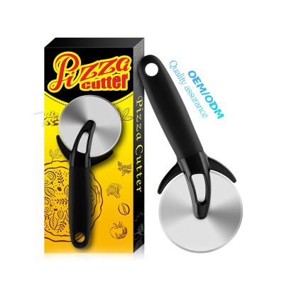 China Amazon novelty design viable hot selling custom made steel round wheel pizza roller pizza cutter rocker for sale