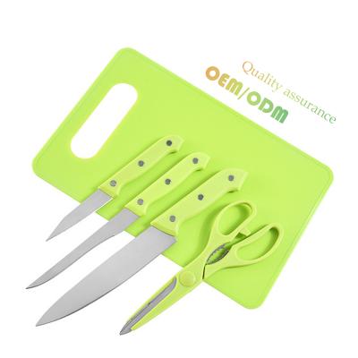 China Good Quality Sustainable 5 in 1 Design Steel Kitchen Tools Colorful Kitchen Set Potato Peeler Fruit Knife Set for sale