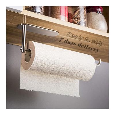 China Viable Wholesale Wall Mounted 304 Stainless Steel Wall Mounted Towel Rack Bathroom Toilet Tissue Paper Holder for sale