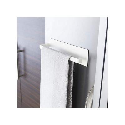 China 2021 New Iron Shelf Magnetic Toilet Paper Holder Kitchen Shelves Modern White Single Layer Wall Paper Shelf for sale