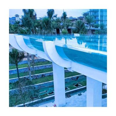 China Easy Install Bottom Side Multi-sided Acrylic Clear Infinity Window Fully Transparent For Hotel Suspended Swimming Pool for sale