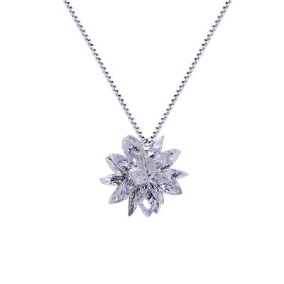 China TRENDY 2020 Wholesale New Fashion Custom Pendant Chain Jewelry Gifts Snowflake Zircon Necklace For Women & Girls for sale