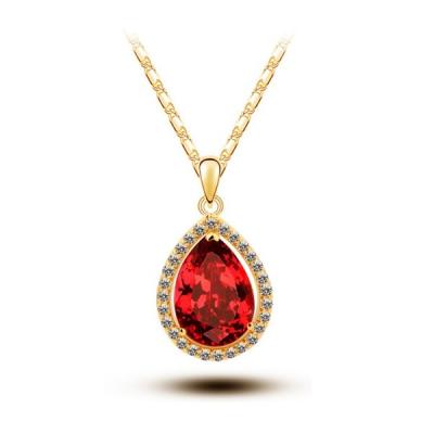 China New Arrival Copper Set Fashion Eco Friendly Trendy Safe Chain Short Zircon Drop Necklace For Women for sale