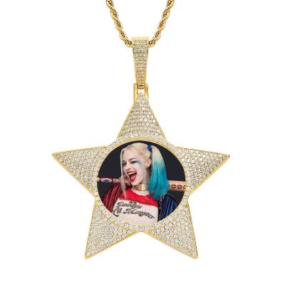 China Unisex real star photo frame stainless steel jewelry necklace DIY customization punk pendant gold plated necklace for sale