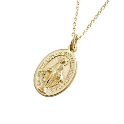 China Environmental Friendly Korean Version Of Golden Virgin Mary Clavicle Necklace for sale