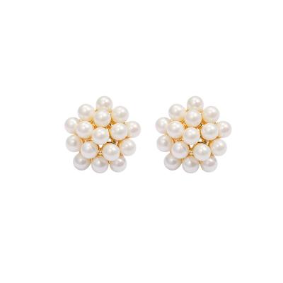 China Environmental Friendly Custom 925 Sterling Silver Ear Needles 18K Rose Gold Plated Stud pearl Cute Jewelry Beaded Earrings For Women for sale