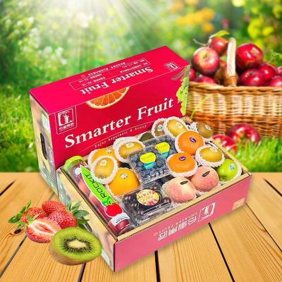 China Recycled Materials Wholesale Corrugated Cardboard Packaging Cardboard Apple Fruit And Vegetable Gift Box for sale