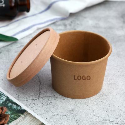 China Disposable Popular Chinese Restaurant Wrapping Paper Disposable Bowl With Lid Logo Custom Paper Bowl for sale