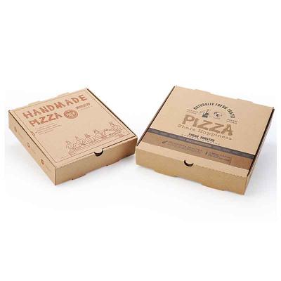 China Custom Recycled Materials Pizza Box 9 10 12 16 18 20 24 Inch Brown Rectangle Squares Corrugated Food Packaging for sale