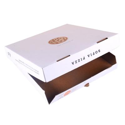 China Recycled Materials Custom Printed Personalized All Size Corrugated Kraft Paper Burger Pizza Boxes Black Pizza Box for sale