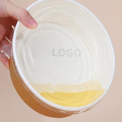 China Disposable Custom Printing Disposable Round Bottom Kraft Noodle Box for sale