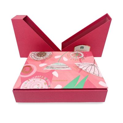 China Recycled Custom Gifts Logo Pink Vivid Printing Premium Materials Special Shaped Gift Box for sale