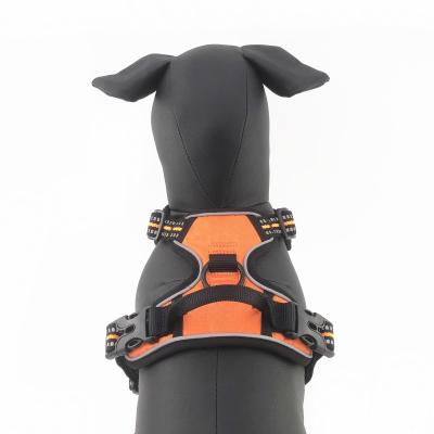 China Amazon Custom Made Soft Fabric Padded Logo Mesh Dog Harness Adjustable Padded Dog Harness with Strap Oxford Fabric Reflective Dog Vest for sale