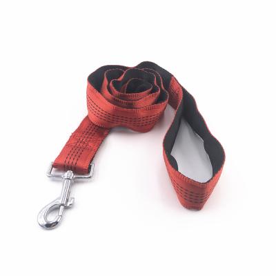 China Personalized Pet Accessories 1.2M Red Double Webbing Heavy Duty Dog Leash For Hot Sale for sale