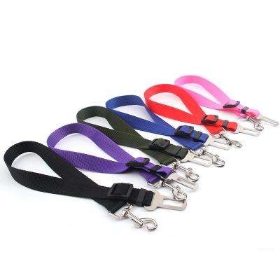 China Dogs Pet Products Polyester Dog Safety Seat Belt Nylon Adjustable Dog Car Seat Belt For Small/Medium/Large Dogs for sale