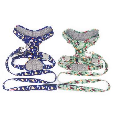 China Air Mesh Pattern Big Dog Harness Padded Custom Adjustable Vest And Leash Set With High Quality Manufacturers for sale