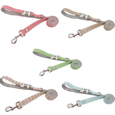 China 2021 New Designer Bone Buckle Dog Collars Leashes Padded Heavy Duty Custom Print Dog Leash For Luxury Brand for sale