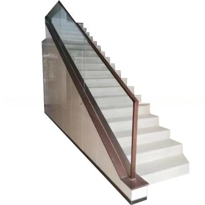 China Custom Aluminum Tempered Glass Banister Railing Stair For Hotel for sale