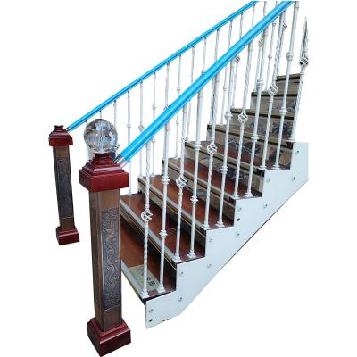 China Electrostatic Spraying Iron Black Metal Railing Interior Stair Balustrade Interior for sale