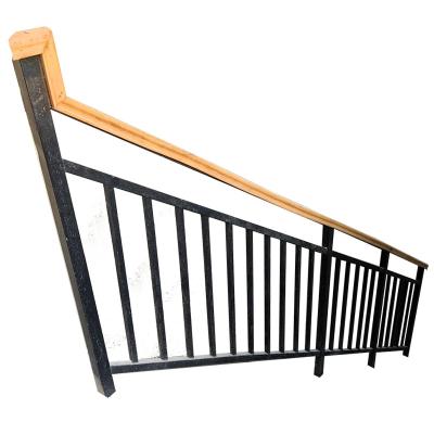 China Satin Finish Iron Staircase Outdoor Handrail Metal Balustrade For Decking for sale