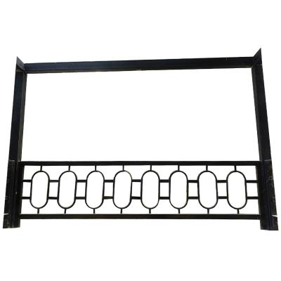 China Matte Black Forged Iron Guardrail Fences residential Wrought Stair Handrail for sale