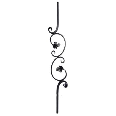 China Ornamental Wrought Iron Railing Parts Components Flowers Decoration For Balustrade for sale