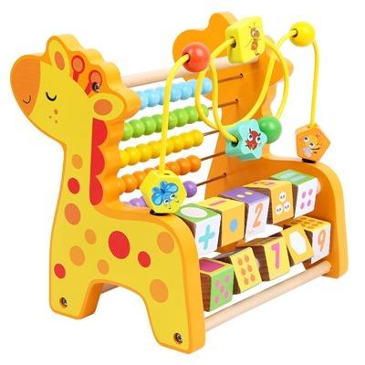 China 2022 Soroban Wooden Tiger Abacus Birthday Gift School Furniture Montessori Waldorf Home Decor Baby Furniture Rainbow Bedroom Educational Abacus for sale