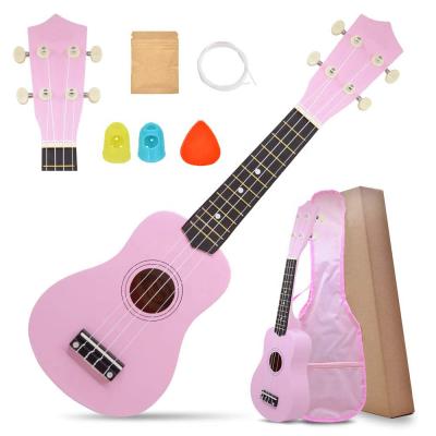 China 21 Inch Soprano Mahogany Ukulele Mini Guitar Musical Acoustic Instrument with Bag, Pick, Strings, for Beginner, Multicolors for sale