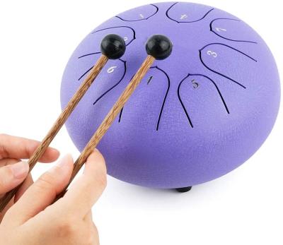 China Metal Tongue Drum, Metal Drums 8 Notes 6 Inch Musical Percussion Instrument Drum Meditation with Drum Mallets, Large GIF for sale