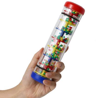 China Hot-selling musical enlightenment rattle tube rain stick in 2021, 8 inch acrylic material, children's favorite toy, wholesale can be customized for sale