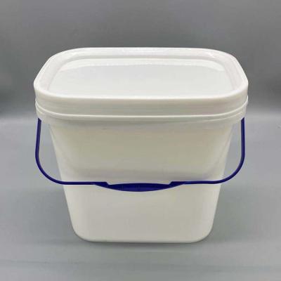 China Factory food grade bucket 10 L square bucket directly supply square plastic bucket 10 liter paint bucket for sale