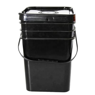 China 20L Food Grade PACKAGING Plastic Square Pail 5 Gallon Square Plastic Pail Drum With Lid for sale