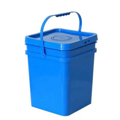 China 20L Food Grade PACKAGING Plastic Square Pail 5 Gallon Square Plastic Pail Drum With Lid for sale