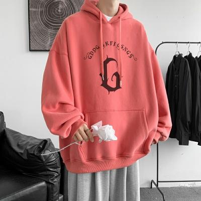 China Other 2023 Autumn and Winter New Men's Sports Leisure Solid Color Fleece Sweater Men's Pullover Round Neck Hooded Hoodie with Pocket for sale