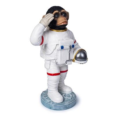 China China's New Creative Resin Gift Desktop Monkey Salute Decoration Doll Astronaut Figurine Opens for sale