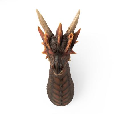 China China Handmade Custom Resin Castle Movie Character Dragon Head On Wall for sale