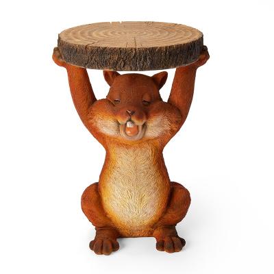 China Custom Cute China Squirrel Table Animal Statue Animal Figurine Home Deco Polyresin for sale