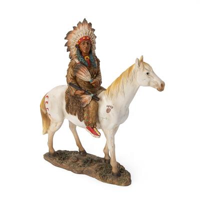 China China Indian Riding A White Horse Designer Home Resin Decor For Modern Home for sale