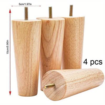 China EUROPEAN Wooden Furniture Legs Tapered Sofa Legs Replacement Furniture Feet with Mounting Plate Screws Couch and Chair Sofa Legs for sale